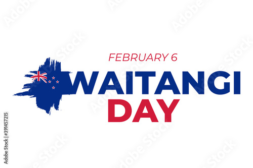 New Zealand Waitangi Day. 6th February national holiday banner, poster, flyer, greeting card. Vector illustration