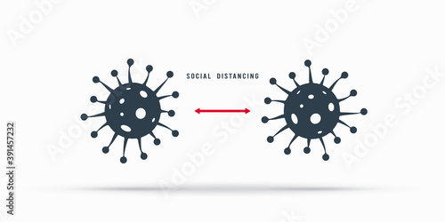 Social distancing icon. Vector illustration