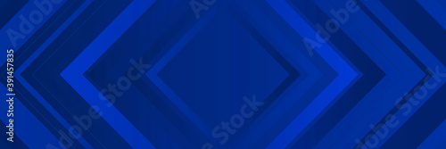Modern tech blue abstract banner background with lines and arrows