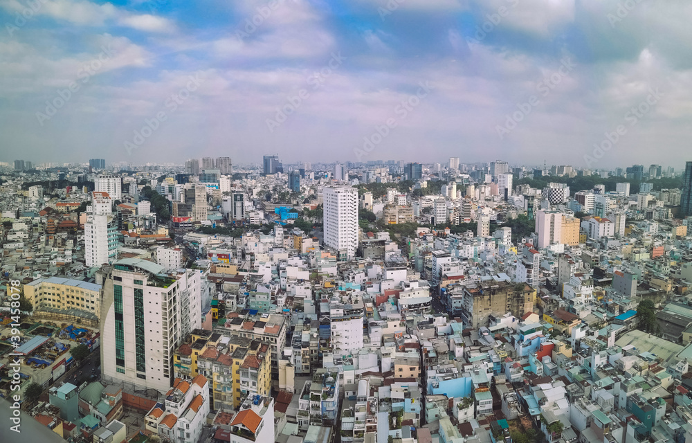 Aerial view of the city of Saigon, Vietnam