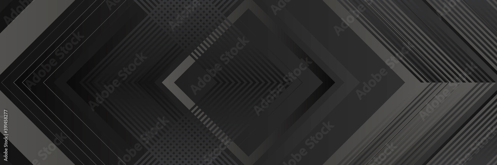 Black abstract background for wide banner with grey arrows Black abstract background for wide banner with grey arrows