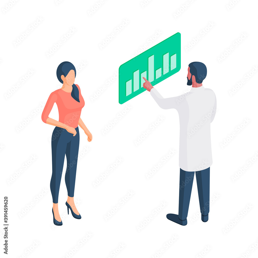 Patient and doctor with dynamics of medical examination Patient and doctor with dynamics of medical examination