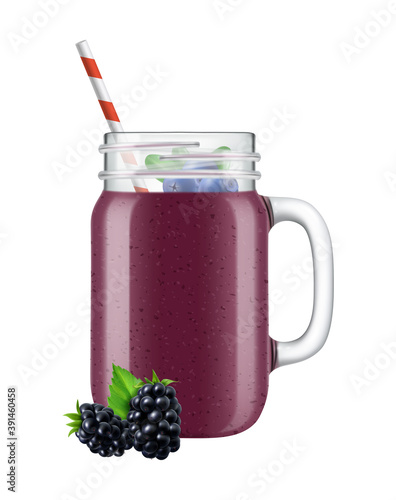 Blackberry Smoothie Jar Composition