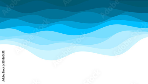 Blue ocean wave water background vector illustration and copy space for text.