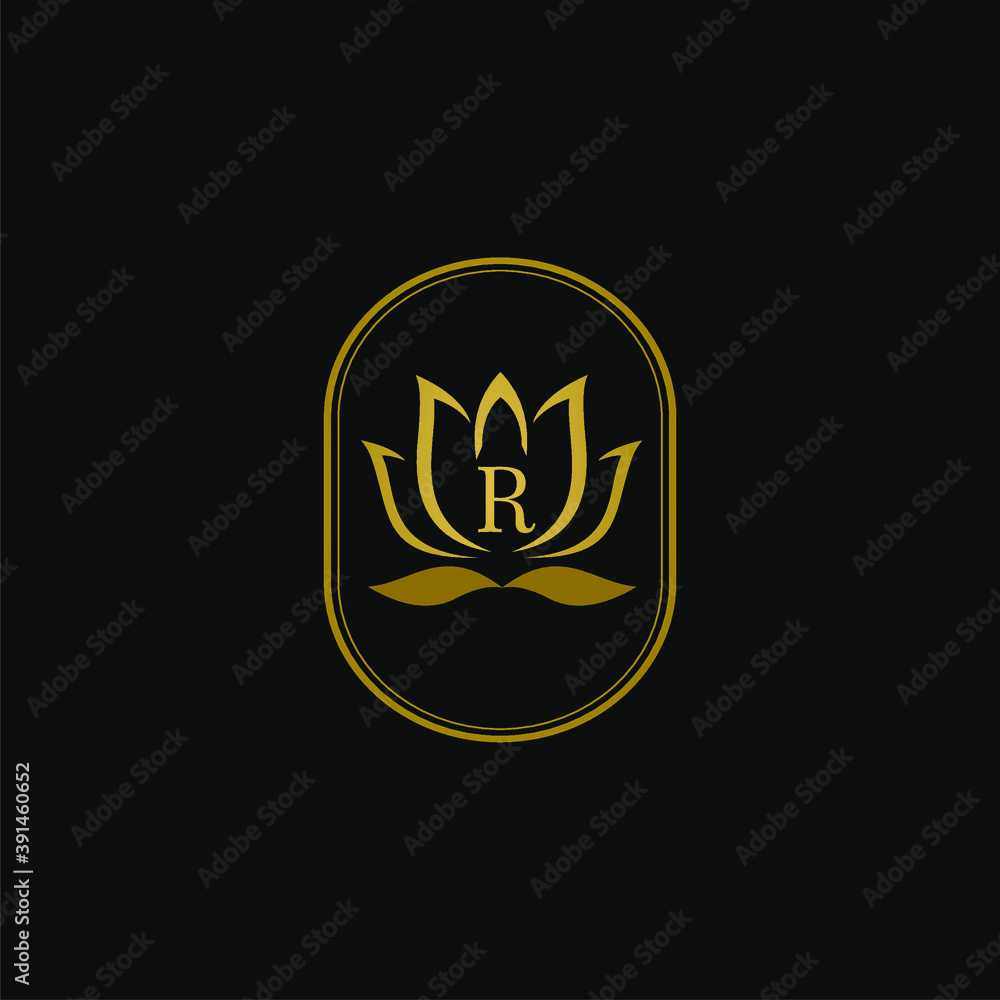 Luxury Initial Letter r Leaves Petal blossom Logo vector template for hotel, cosmetic, fashion, jewelry brand Luxury Initial Letter r Leaves Petal blossom Logo vector template for hotel, cosmetic, fashion, jewelry brand