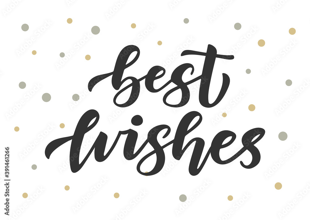 Best wishes hand drawn lettering. Merry Christmas