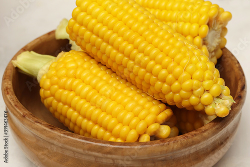 Cooked corn, healthy vegan snack