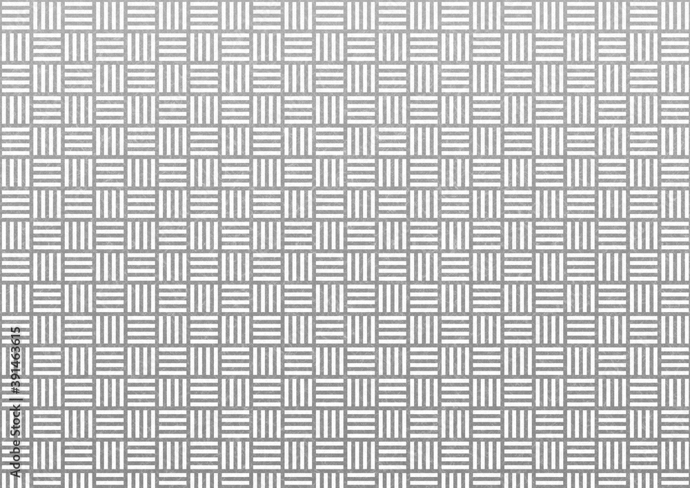 和紙に描かれた銀色の算木崩し模様、日本の伝統模様素材 和紙に描かれた銀色の算木崩し模様、日本の伝統模様素材