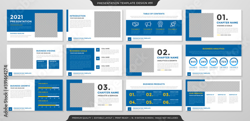 minimalist presentation template layout with clean style and minimalist layout use for annual report and business proposal