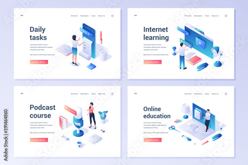 Set of templates for online educational resources websites