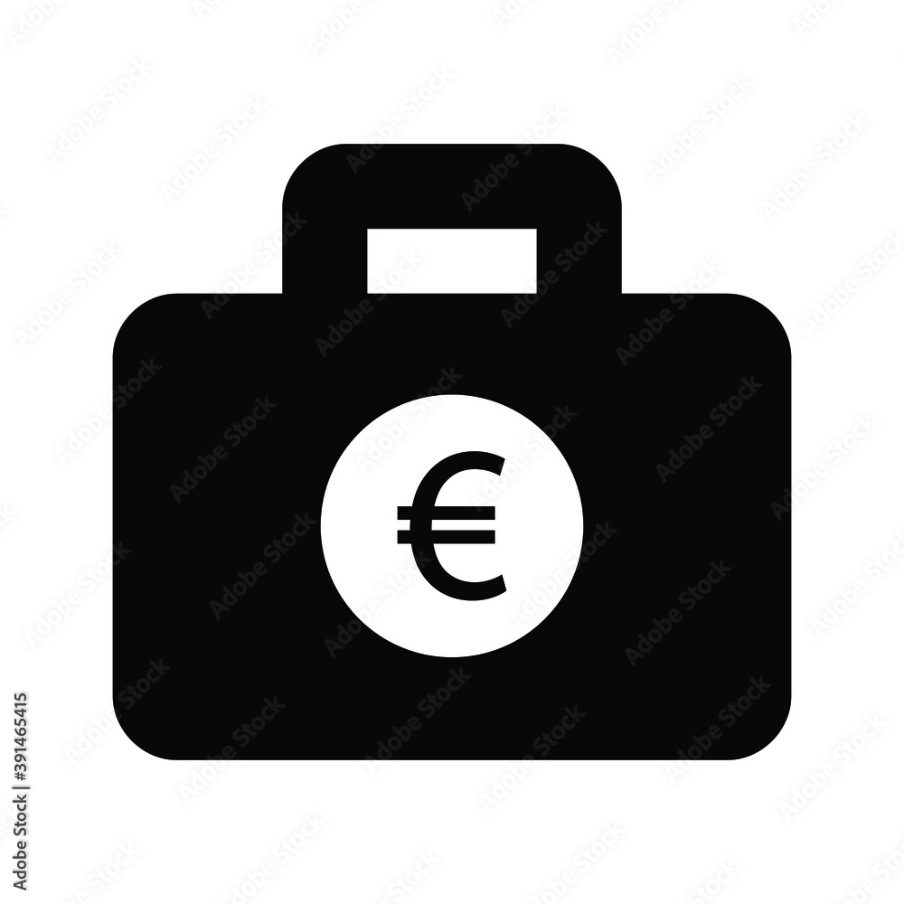 Money bag icon. Cash Banking currency sign. Euro or EUR symbol. Money bag icon. Cash Banking currency sign. Euro or EUR symbol.