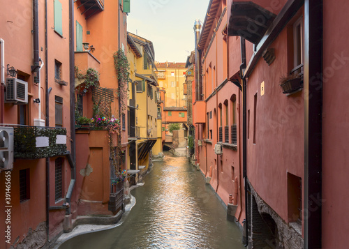 View from Via Piella of the Finestrella on the Canale delle Moline, one of the city's underground canals. photo