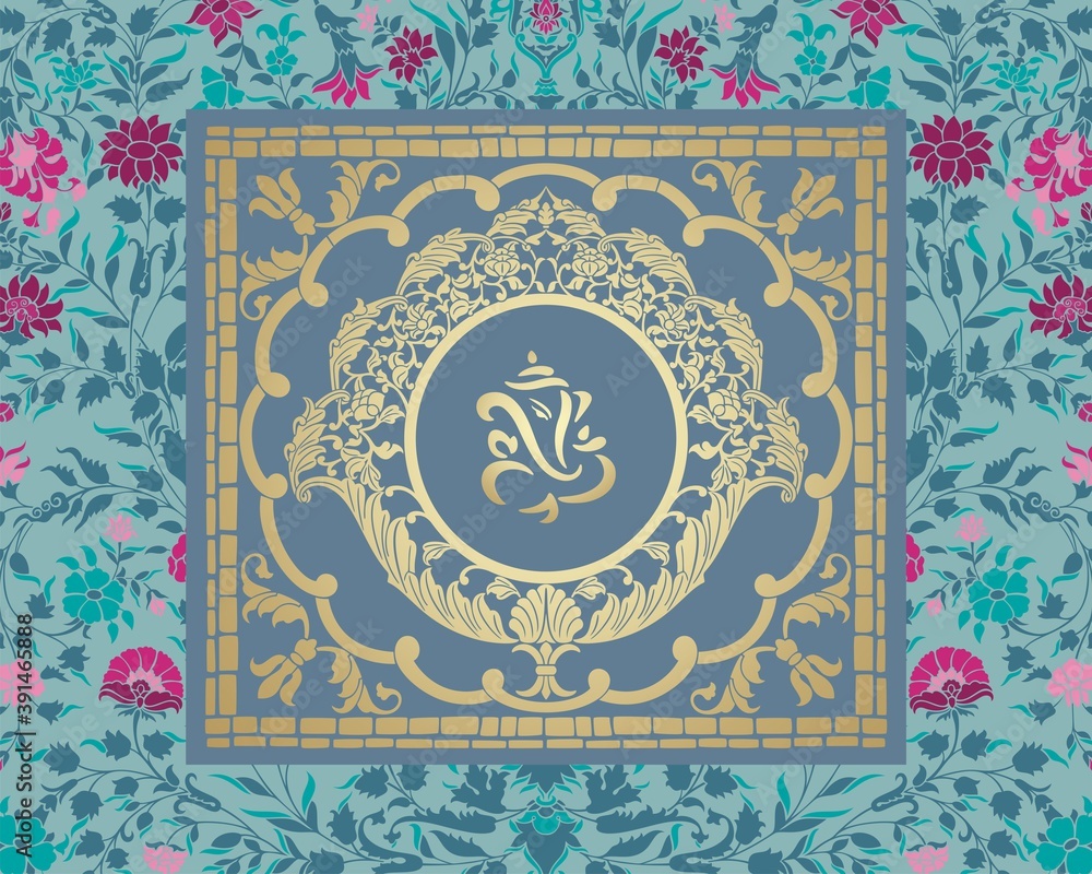Ganesha, wedding card, royal Rajasthan, India Ganesha, wedding card, royal Rajasthan, India