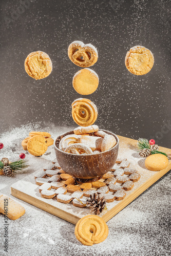 Christmas cookies and icing powder