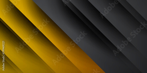 Futuristic perforated technology abstract background with yellow neon glowing lines. Vector banner design