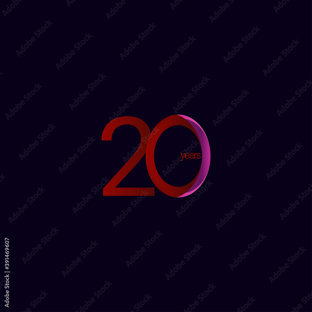 20 Years Anniversary Celebration Gradient Vector Template Design Illustration 20 Years Anniversary Celebration Gradient Vector Template Design Illustration