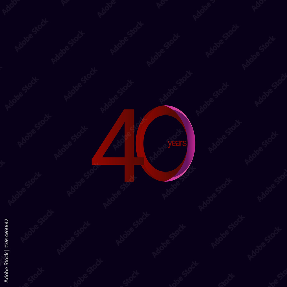 40 Years Anniversary Celebration Gradient Vector Template Design Illustration 40 Years Anniversary Celebration Gradient Vector Template Design Illustration