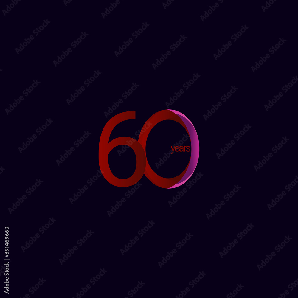 60 Years Anniversary Celebration Gradient Vector Template Design Illustration 60 Years Anniversary Celebration Gradient Vector Template Design Illustration