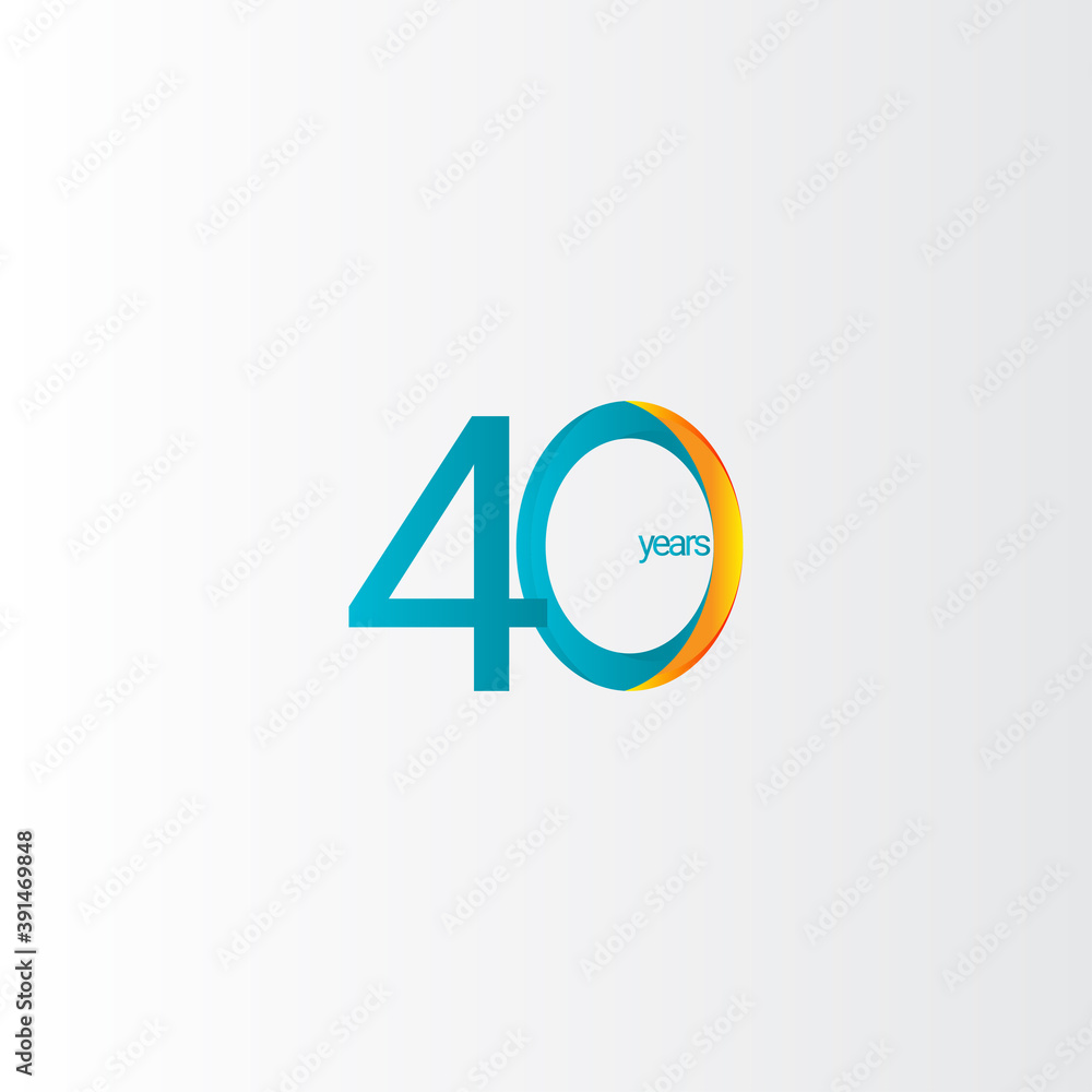 40 Years Anniversary Celebration Gradient Vector Template Design Illustration 40 Years Anniversary Celebration Gradient Vector Template Design Illustration