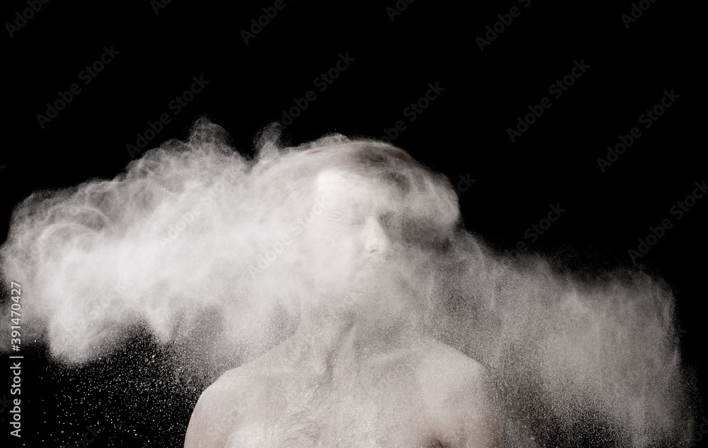 portrait of a guy in white powder portrait of a guy in white powder