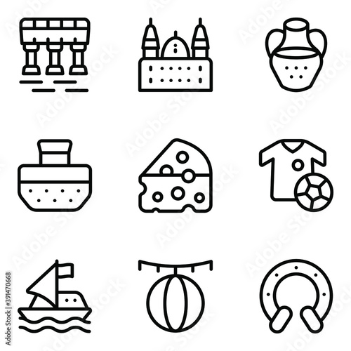  Spanish Culture Solid Icons Pack 