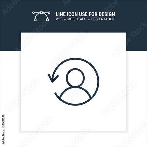 user switch vector symbol outline stroke graphic design single icon illustration