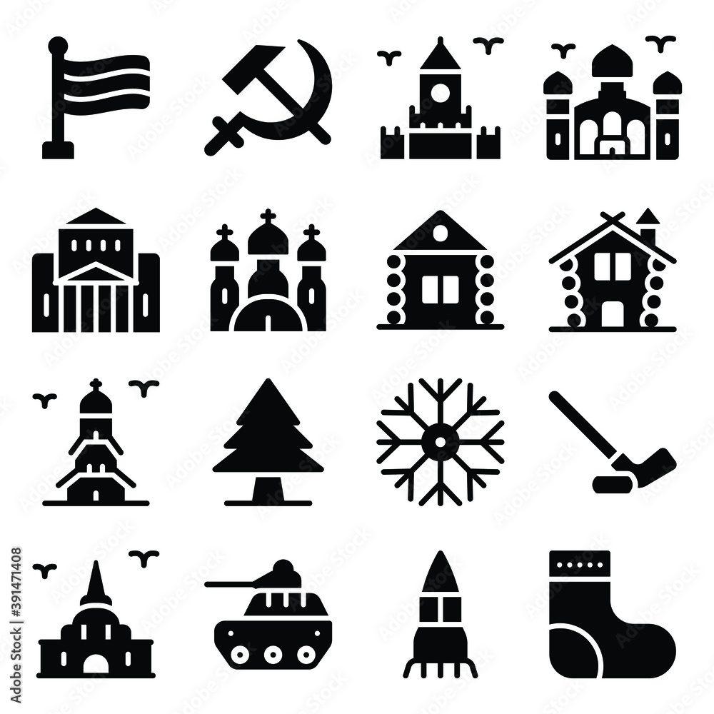 
Russian Landmarks Solid Icons Pack 

