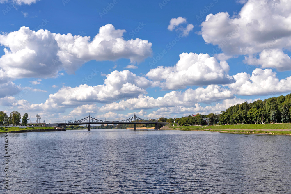 Tver. Tver region. Walk along the Volga. Views of the old Volga bridge Tver. Tver region. Walk along the Volga. Views of the old Volga bridge