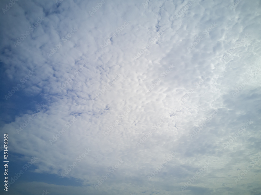 White clouds in the blue sky