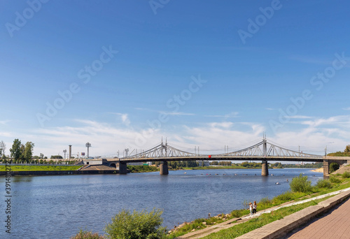 Tver. Tver region. Walk along the Volga. Views of the old Volga bridge