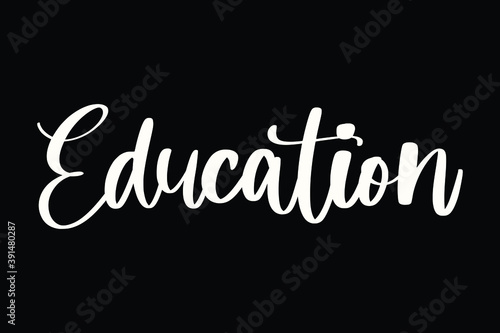 Education Typography White Color Text On Black Background
