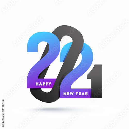 Paper Cut 2021 Number On White Background For Happy New Year Celebration.