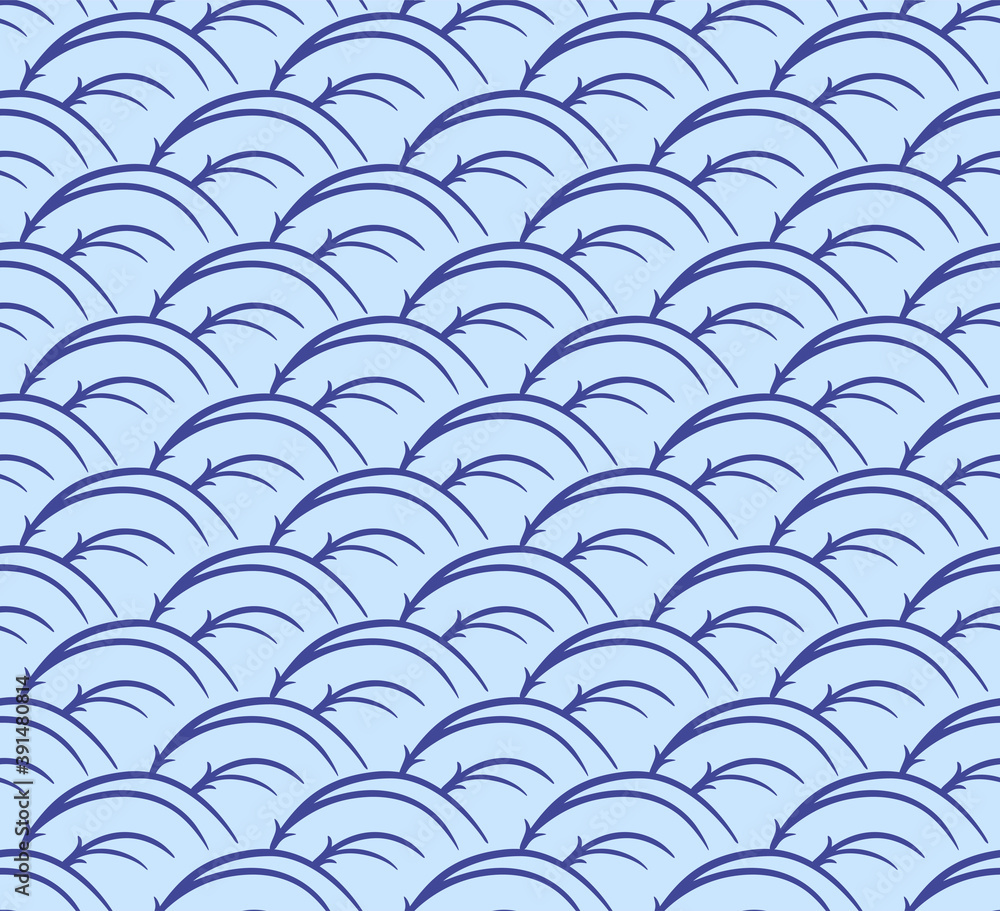 Japanese Meadow Circle Wave Vector Seamless Pattern Japanese Meadow Circle Wave Vector Seamless Pattern