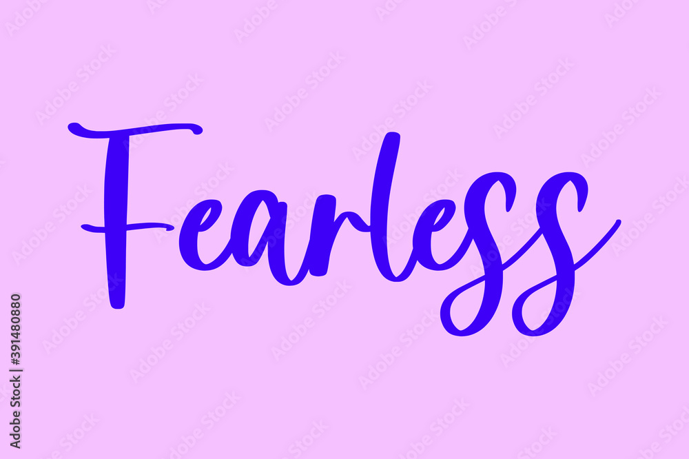Fearless Typography Purple Color Text On Light Pink Background 