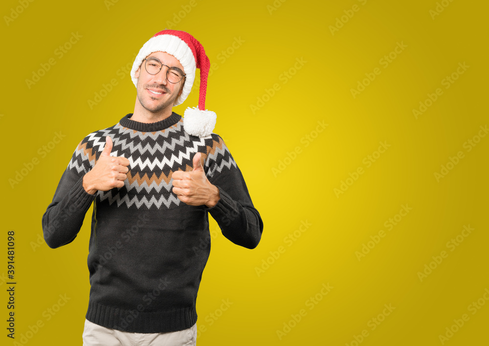 Christmas - Young man gesturing Christmas - Young man gesturing