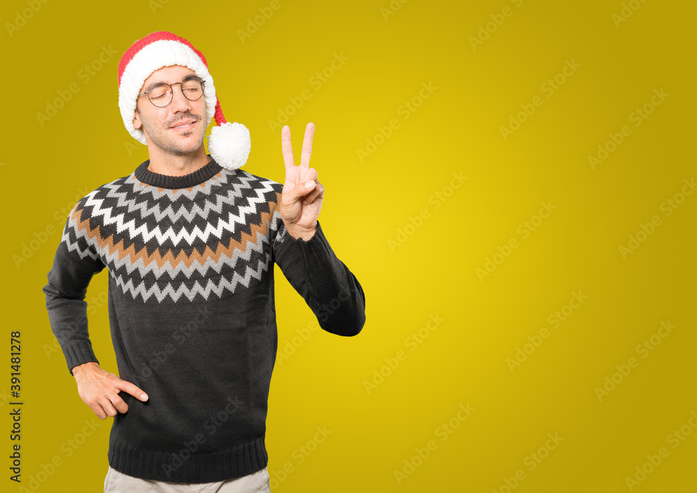 Naklejka premium Christmas - Young man gesturing
