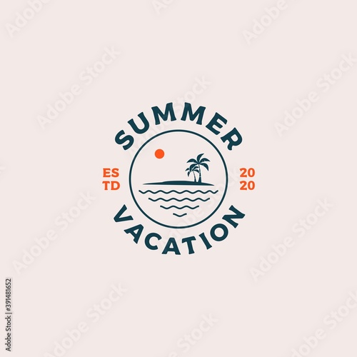 Summer vacation logo design vector illustration