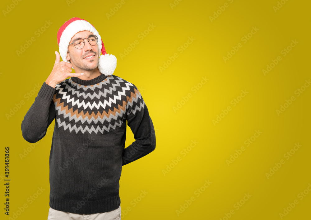 Christmas - Young man gesturing Christmas - Young man gesturing