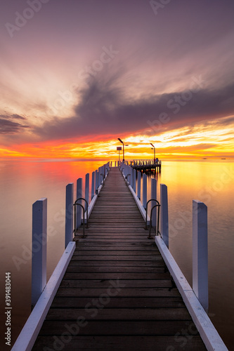 sunset on the pier at safety beach on the Mornington Peninsula. © Tony