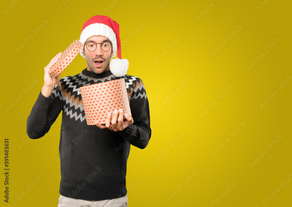Christmas - Young man gesturing Christmas - Young man gesturing