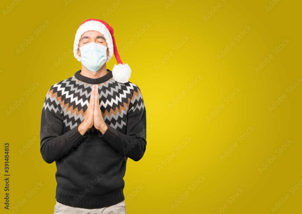 Christmas - Young man gesturing Christmas - Young man gesturing
