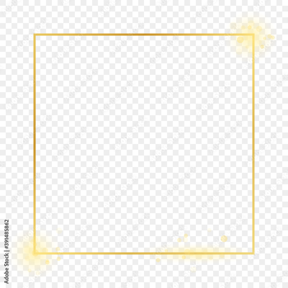 Gold glowing square frame Gold glowing square frame