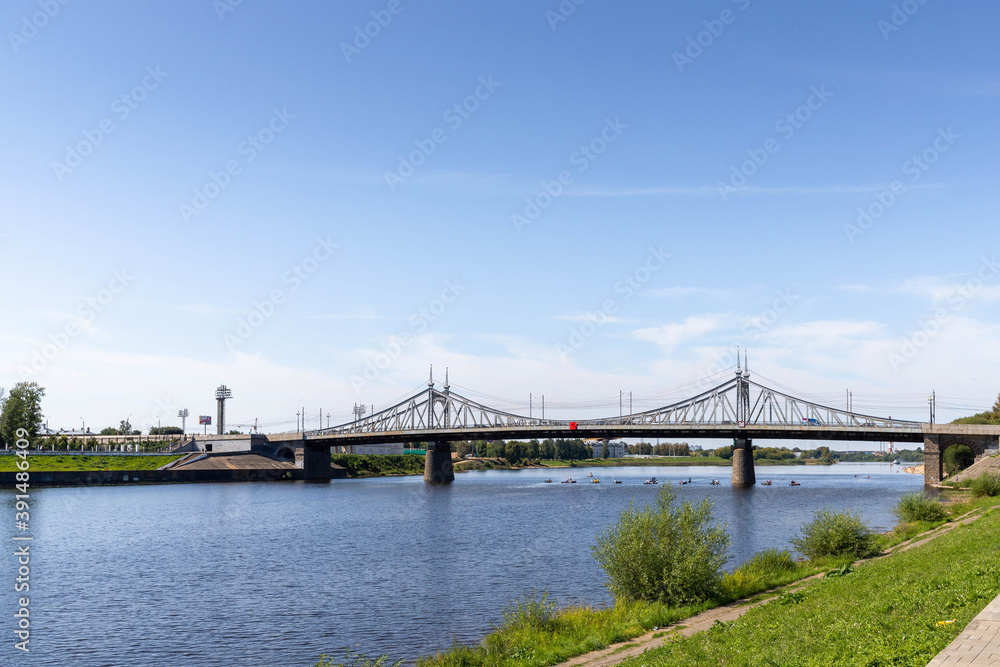Tver. Tver region. Walk along the Volga. Views of the old Volga bridge Tver. Tver region. Walk along the Volga. Views of the old Volga bridge