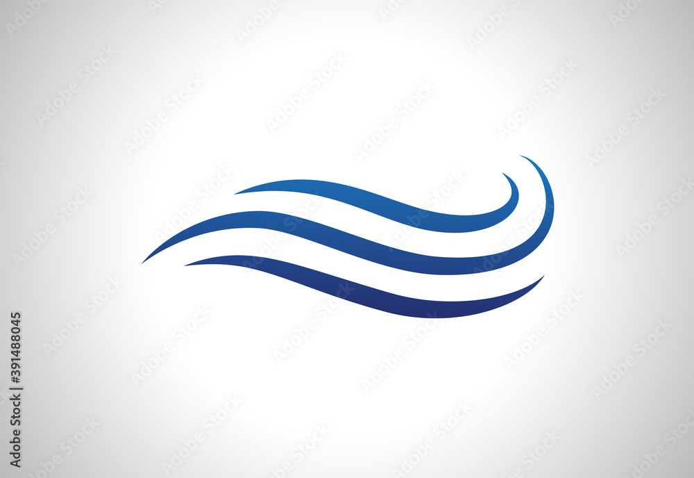 Water wave icon isolated on white background. Flat water wave icon for water logo design and icon template. Water wave vector Water wave icon isolated on white background. Flat water wave icon for water logo design and icon template. Water wave vector