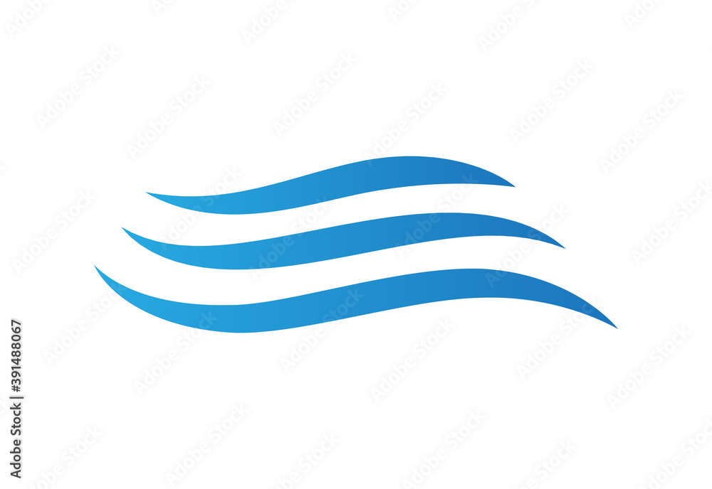 Water wave icon isolated on white background. Flat water wave icon for water logo design and icon template. Water wave vector Water wave icon isolated on white background. Flat water wave icon for water logo design and icon template. Water wave vector