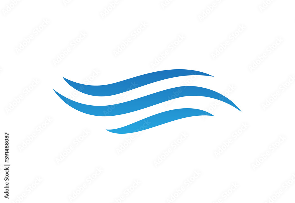 Water wave icon isolated on white background. Flat water wave icon for water logo design and icon template. Water wave vector Water wave icon isolated on white background. Flat water wave icon for water logo design and icon template. Water wave vector