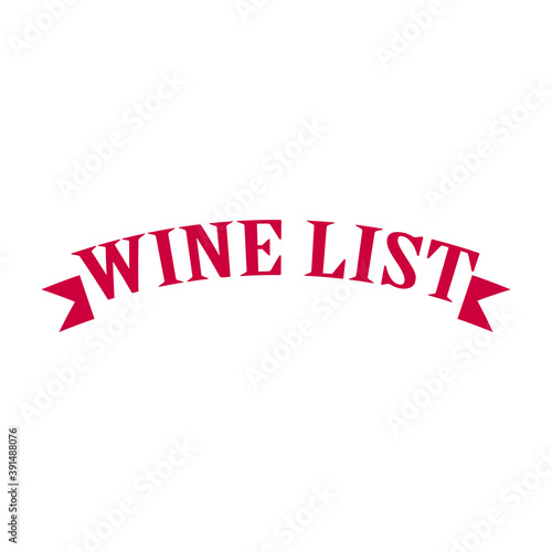 Logotipo lineal con tipografía Wine List como cinta en color granate