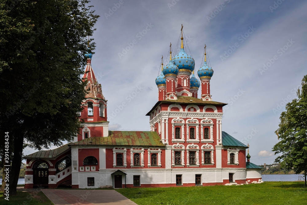 Uglich. Yaroslavl region. Uglich Kremlin; Church of Demetrius on blood; 17th century; beautiful Church; top 23 most beautiful churches in the world;