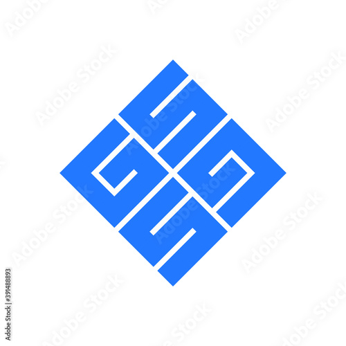 G + S Letter Logo Design Illustration