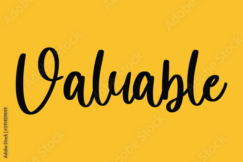 Valuable Cursive Typography Black Color Text On Yellow Background